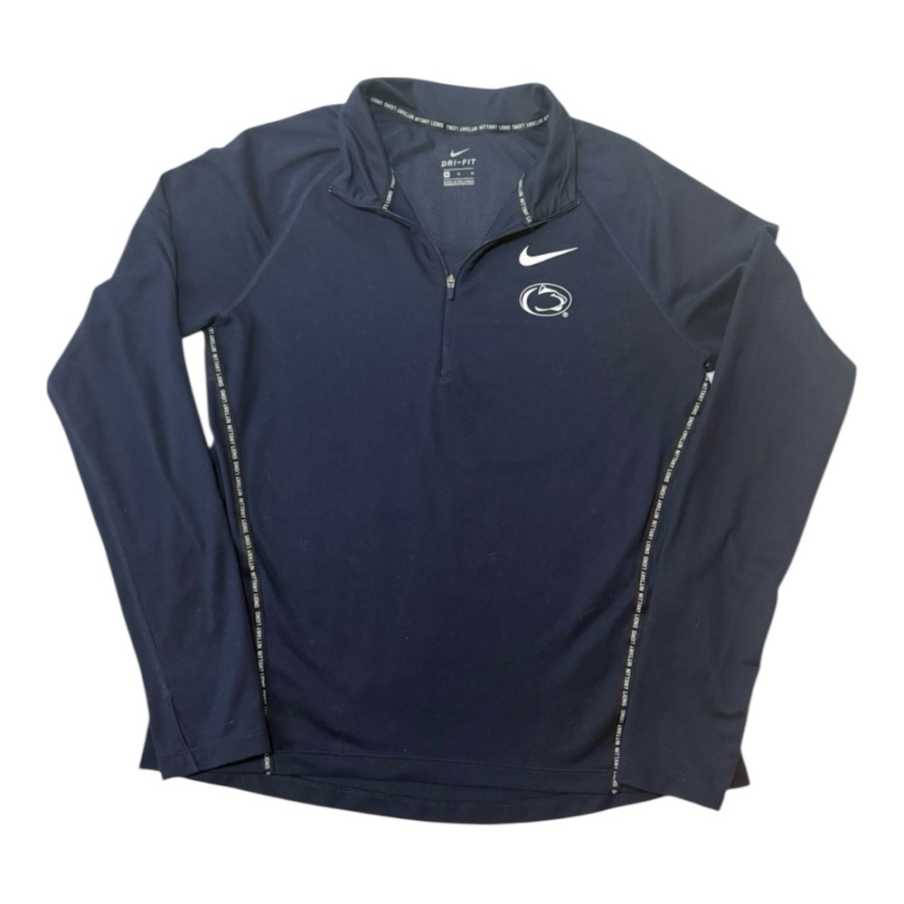 Nike Dri Fit Penn State Quarter Zip Pullover Women M Navy